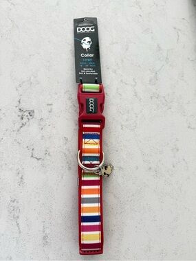 NWT-DOOG Neoprene Multicolored Stripe Scooby Collar - Large 16”-24”